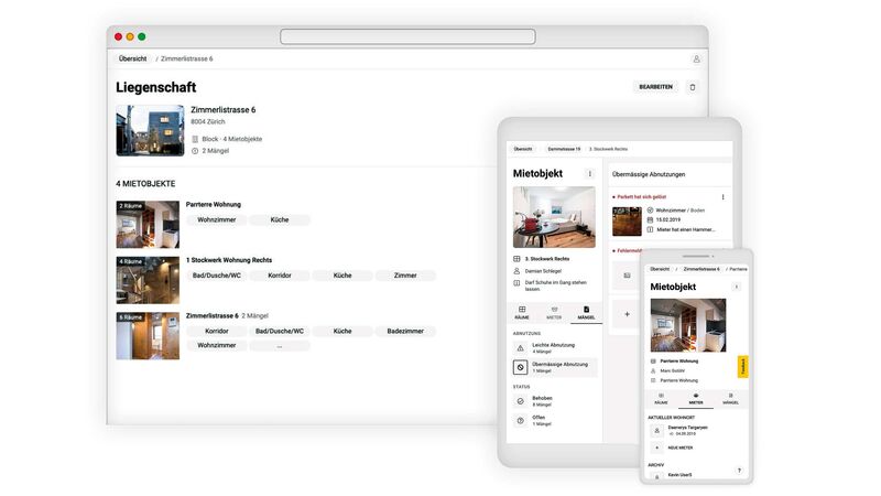 In wenigen Schritten sind alle wichtigen Daten einer Liegenschaft online erfasst.